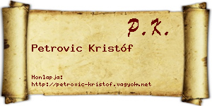 Petrovic Kristóf névjegykártya